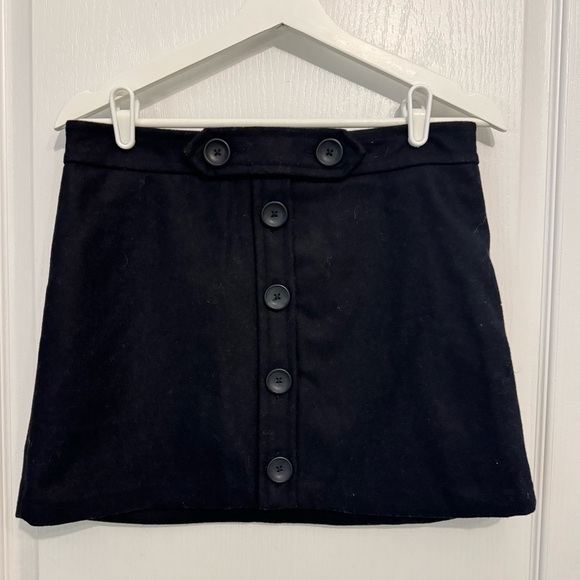 GAP womens black mini skirt 4 wool blend button up fully lined Y2K 90s 2000s - Picture 1 of 15
